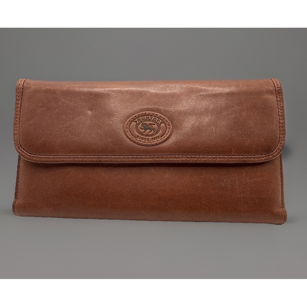 Buxton Vintage Top Grain Cowhide Credit Card Wallet With Embossed Emblem